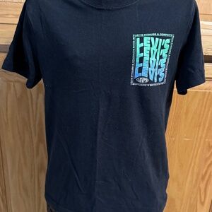 Boys Levi's Crew Neck T-Shirt Size 7/8 Black Tee Summer Classic Casual